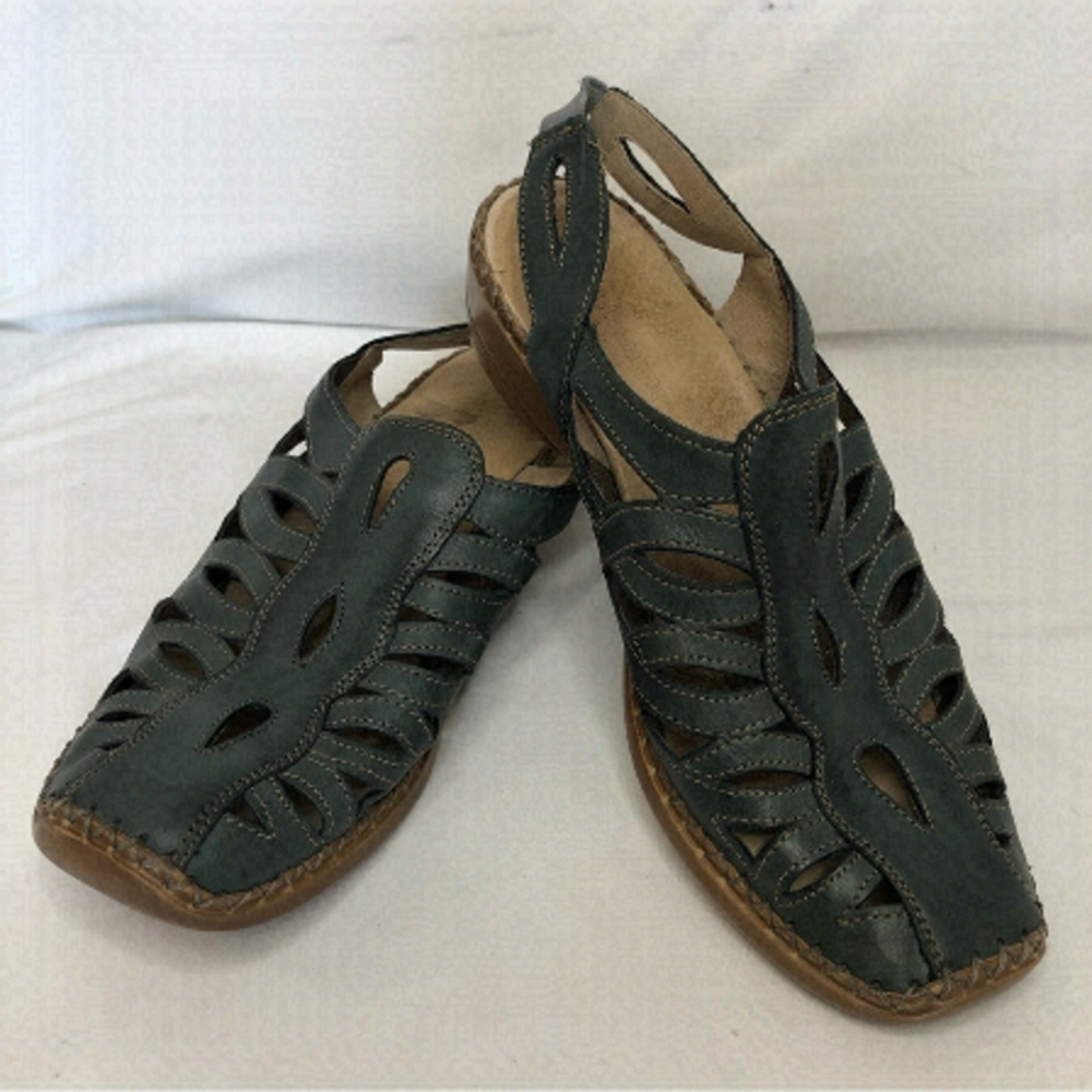 Remonte Dorndorf Slip On Leather Blueish/Grey Sandals Size 38 (7-7.5)